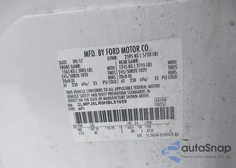 2017 Lincoln Mkx Reserve из США, поврежденный, VIN 2LMPJ8LR0HBL51859